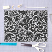 Zwart en wit bloemmotief tissuepapier (Craft)