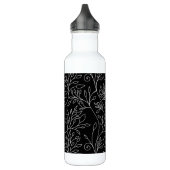 Zwart en wit bloemmotief waterfles  (Links)