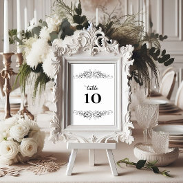 Zwart en wit bloemrijk elegant kaart