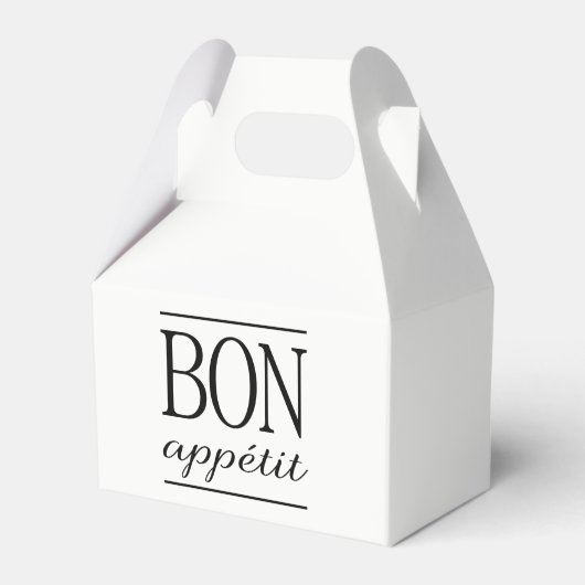 Zwart en wit Bon Appetit  Bedankdoosjes (Voorkant Zijde)