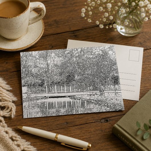 Zwart en Wit Bos Briefkaart