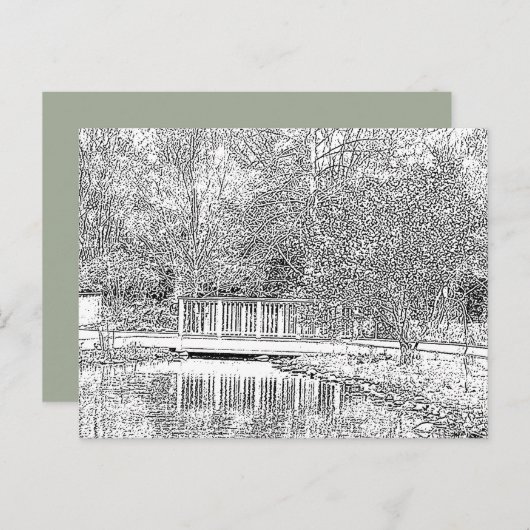 Zwart en wit bos briefkaart (Voorkant / Achterkant)