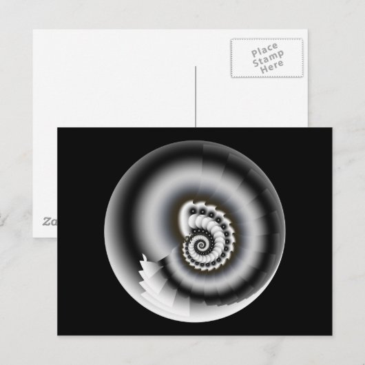 Zwart en wit briefkaart (Voorkant / Achterkant)