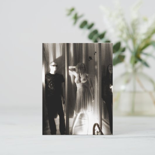 Zwart en wit briefkaart (Staand voorkant)