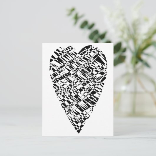 Zwart en wit briefkaart (Staand voorkant)