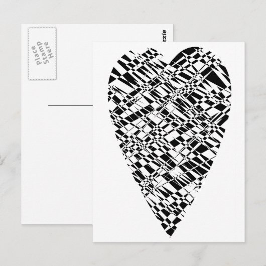 Zwart en wit briefkaart (Voorkant / Achterkant)