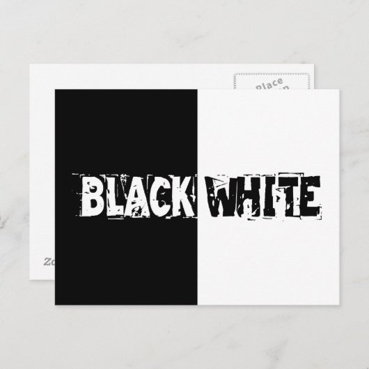 Zwart en wit briefkaart (Voorkant / Achterkant)
