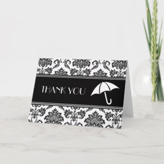 Zwart en Wit Bruiloft Dank Je Bedankkaart