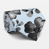 Zwart en wit bruin lichtblauw huwelijk stropdas (Opgerold)