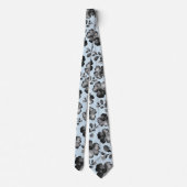 Zwart en wit bruin lichtblauw huwelijk stropdas (Achterkant)