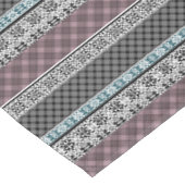 Zwart en wit bruine patchwork kant tafelkleed (Gekanteld)