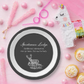 Zwart en wit Buck-ontwerp Papieren Bordje (Feest)