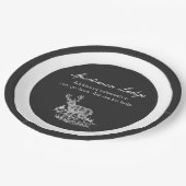 Zwart en wit Buck-ontwerp Papieren Bordje (Gekanteld)