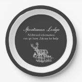 Zwart en wit Buck-ontwerp Papieren Bordje (Voorkant)