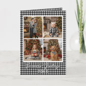 Zwart en Wit Buffalo geruit eigen naam en tekst Kaart (Voorkant)