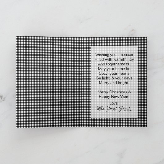 Zwart en Wit Buffalo geruit eigen naam en tekst Kaart (Binnen)