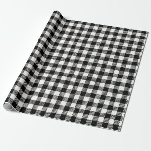 Zwart en wit Buffalo geruite naadloze ruit Cadeaupapier