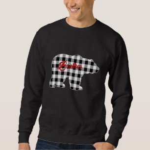 Zwart En Wit Buffalo Plaid Broer Beer Kerstmis Trui