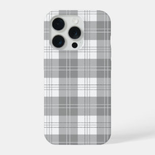 Zwart en wit buffelplaid iPhone 15 pro case