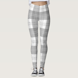 Zwart en wit buffelplaid leggings