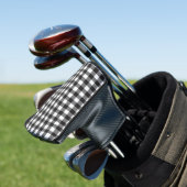 Zwart en wit buffelplaid putterhoes golfheadcover (Insitu)