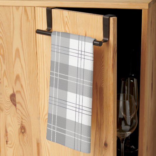 Zwart en wit buffelplaid theedoek (Derde Gevouwen)