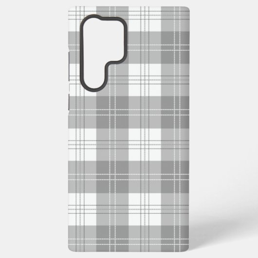 Zwart en wit buffelruit samsung galaxy hoesje (Achterkant)