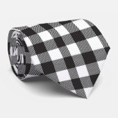 Zwart en wit buffelruitpatroon geruite trendy here stropdas (Opgerold)