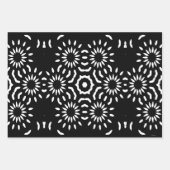 Zwart en Wit Cadeaupapier Set van 3 (Voorkant)