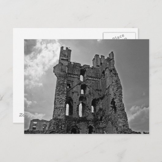 Zwart en wit Castle Briefkaart (Voorkant / Achterkant)