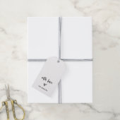 Zwart en wit Casual script en hart met liefde Cadeaulabel (Met Touw)