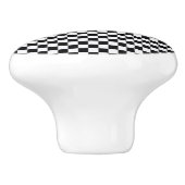 Zwart en wit Checkerboard ID148 Keramische Knop (Zijkant)