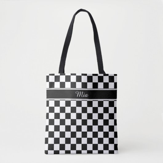 Zwart en wit Checkerboard ID148 Tote Bag (Voorkant)