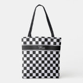 Zwart en wit Checkerboard ID148 Tote Bag (Achterkant)
