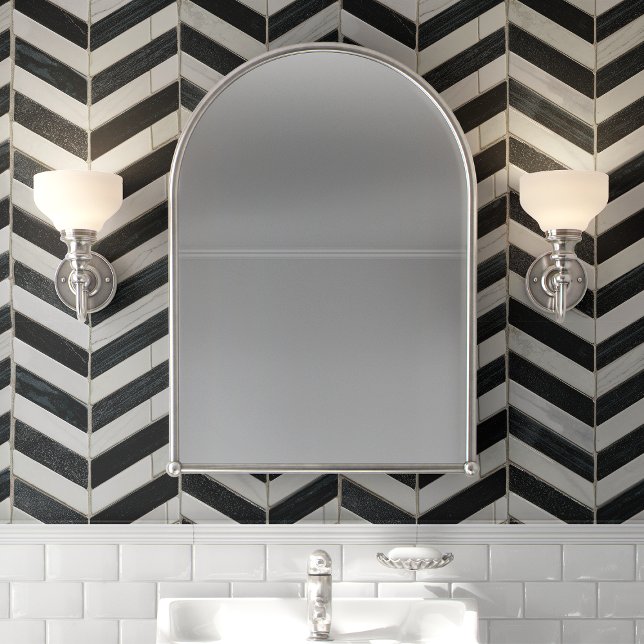 Zwart en Wit Chevron Marmer Patroon Behang (Creator heeft geüpload)