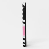 Zwart en wit Chevron met Bubblegum Roze Case-Mate iPhone Case (Achterkant/links)