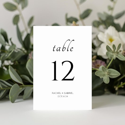 Zwart en Wit | Chic Moderne Bloem Bruiloft  Kaart