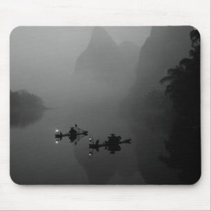 Zwart en wit, China, Li rivier, Visser op Muismat