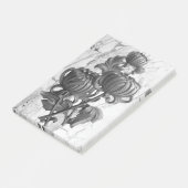 Zwart en wit chrysanthemumprint post-it® notes (Schuin)