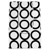Zwart en wit cirkel geometrisch medium cadeauzakje (Achterkant)