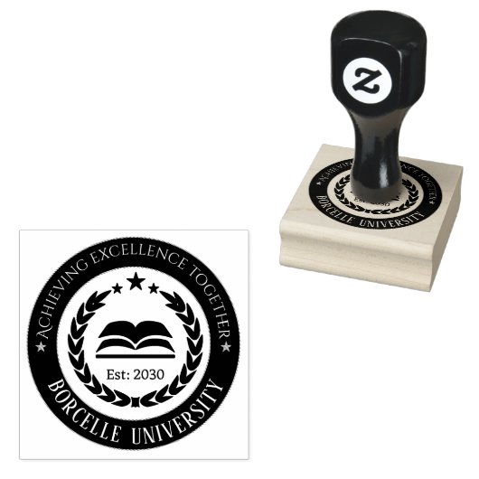 Zwart en Wit Cirkel Professioneel Stempel Logo (Gestempeld)