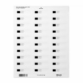 Zwart en Wit Colorado Etiket (Full Sheet)