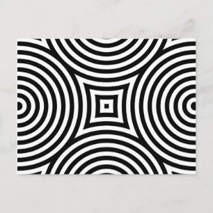 Zwart en wit concentrische cirkelpatroon briefkaart