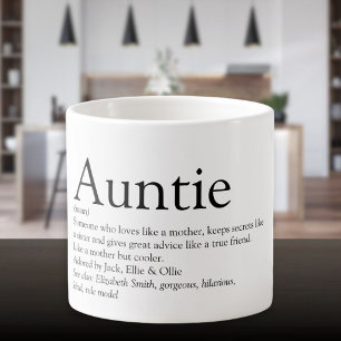 Zwart en Wit Cool Leuke Tante Auntie Definitie Espresso Kop