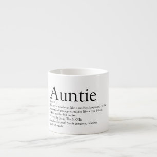 Zwart en Wit Cool Leuke Tante Auntie Definitie Espresso Kop