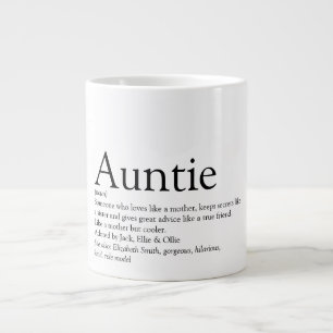 Zwart en Wit Cool Leuke Tante Tante Definitie Grote Koffiekop