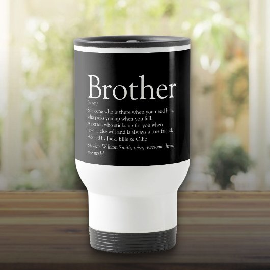 Zwart en Wit Coolste Ooit Broer Definitie Reisbeker