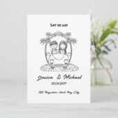 Zwart en wit Creatieve huwelijksuitnodiging 🎶 Kaart (Staand voorkant)