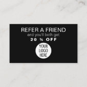 Zwart en Wit custom bedrijf logo Aanbevelingskaartje (Voorkant)