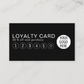 Zwart en Wit custom bedrijf logo Klantenkaartje (Voorkant)